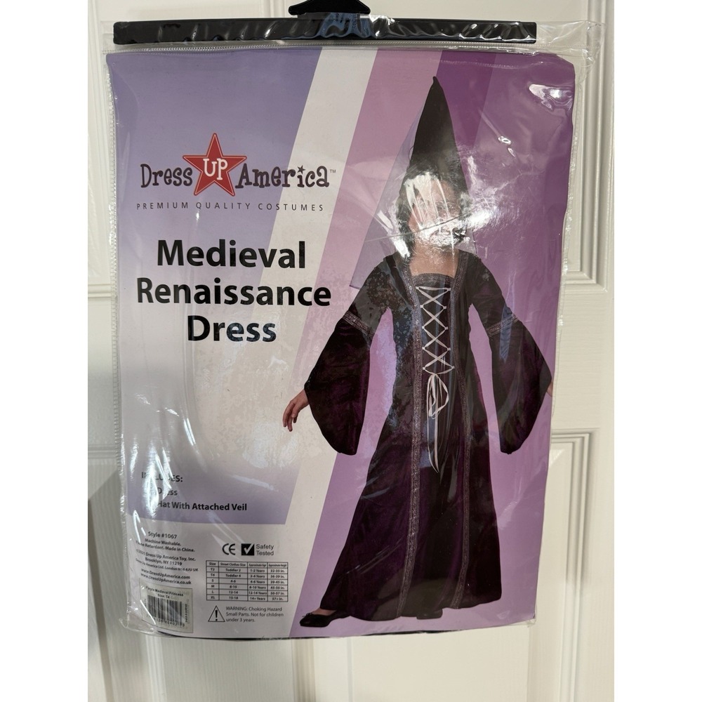 Dress-Up-America Medieval Princess Costume - Renaissance Dress & Hat for Girls